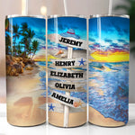 Make This Summer Unforgettable With Your loved Ones - Family Personalized Custom Skinny Tumbler - Summer Vacation Gift For Family