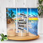 Make This Summer Unforgettable With Your loved Ones - Family Personalized Custom Skinny Tumbler - Summer Vacation Gift For Family