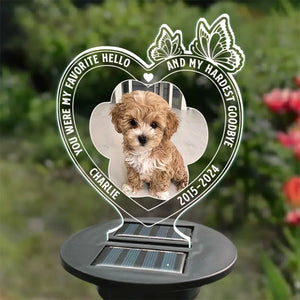 Photo personnalisée, cours gratuitement, mon cher ami ! Lampe solaire de jardin personnalisée et commémorative ! Cadeau de condoléances pour les propriétaires et les amoureux des animaux.