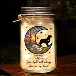 In Memory Of A Faithful Friend - Memorial Personalized Custom Mason Jar Light - Sympathy Gift For Dog Lovers