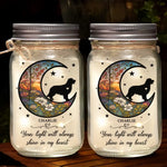 In Memory Of A Faithful Friend - Memorial Personalized Custom Mason Jar Light - Sympathy Gift For Dog Lovers