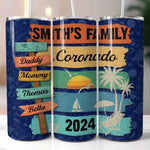 It's A Smile, It's A Kiss, It's A Sip Of Wine... It's Summertime! - Family Personalized Custom Skinny Tumbler - Summer Vacation Gift For Family