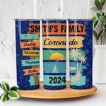 It's A Smile, It's A Kiss, It's A Sip Of Wine... It's Summertime! - Family Personalized Custom Skinny Tumbler - Summer Vacation Gift For Family