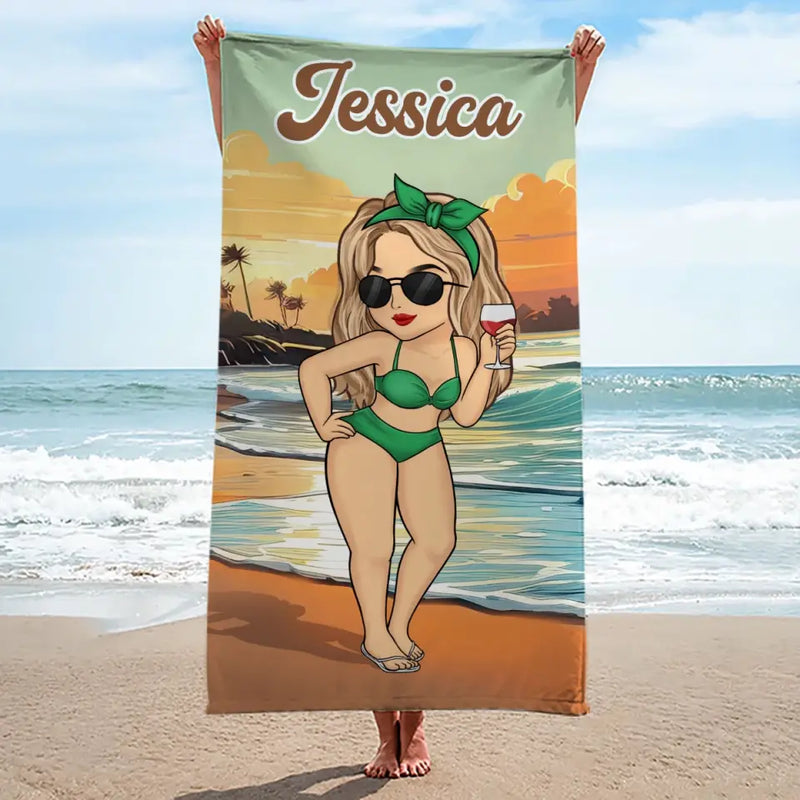 Summer Is The Season For Playful Adventures With Friends - Bestie Personalized Custom Beach Towel - Summer Vacation Gift, Birthday Pool Party Gift For Best Friends, Sisters, BFF