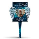 Custom Photo Those We Love Don't Go Away - Memorial Personalized Custom Stain Glass Style Acrylic Garden Stake - Sympathy Gift For Family
