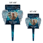 Custom Photo Those We Love Don't Go Away - Memorial Personalized Custom Stain Glass Style Acrylic Garden Stake - Sympathy Gift For Family
