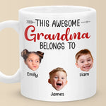 Custom Photo We Belong To You, You Belong To Us - Family Personalized Custom Mug - Gift For Grandma