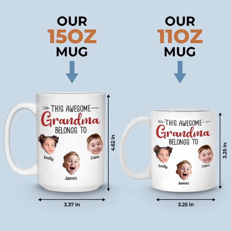 Custom Photo We Belong To You, You Belong To Us - Family Personalized Custom Mug - Gift For Grandma