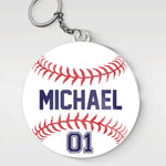 Motivation Is What Gets You Started - Family Personalized Custom Shaped Acrylic Keychain - Gift For Baseball Players, Coaches, Teammates
