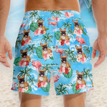 Custom Photo Beach Vibes And Wagging Tails - Dog & Cat Personalized Custom Tropical Hawaiian Aloha Men Beach Shorts - Summer Vacation Gift, Birthday Party Gift For Dog Lovers