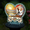 Photo personnalisée « Je suis à jamais dans ton cœur » - Lampe solaire de jardin personnalisée commémorative - Cadeau de condoléances pour les propriétaires et les amoureux des animaux