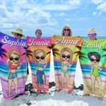 Summer, Beach, Pool, Travel - Bestie Personalized Custom Beach Towel - Summer Vacation Gift, Birthday Pool Party Gift For BFF, Sisters