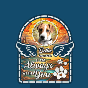 Photo personnalisée « Je t'aime pour toujours » - Lampe solaire de jardin personnalisée commémorative - Cadeau de condoléances pour les propriétaires et les amoureux des animaux