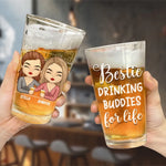 Coworker Drinking Buddies For Life - Bestie Personalized Custom Beer Glass - Summer Vacation Gift For Best Friends, BFF, Sisters