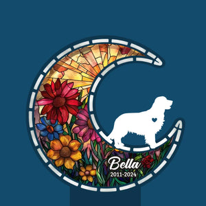 Je te cherche et je reste avec toi - Lampe solaire de jardin personnalisée commémorative - Cadeau de condoléances pour les propriétaires d'animaux et les amoureux des animaux