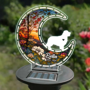 Je te cherche et je reste avec toi - Lampe solaire de jardin personnalisée commémorative - Cadeau de condoléances pour les propriétaires d'animaux et les amoureux des animaux