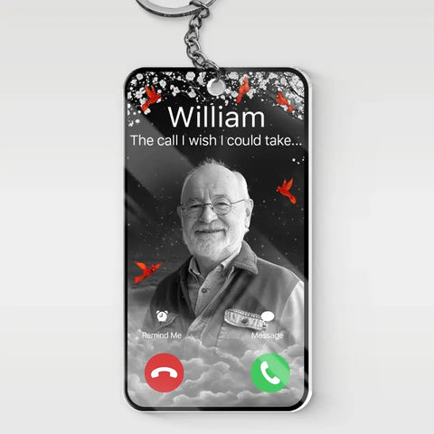 Custom Photo Memorial Call Remembrance Gifts - Personalized Acrylic Keychain