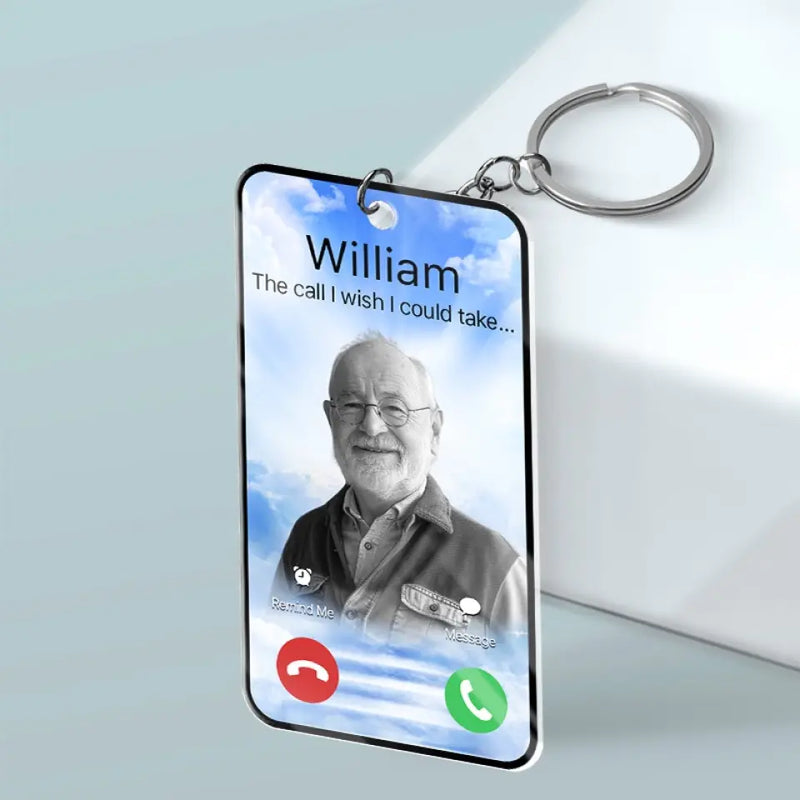 Custom Photo Loving You Forever - Memorial Personalized Custom Shaped Acrylic Keychain - Sympathy Gift For Family Members