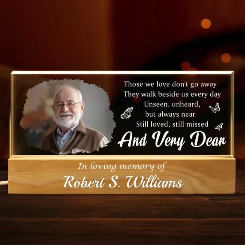 Custom Photo They Walk Beside Us Every Day - Memorial Personalized Custom Acrylic Letters 3D LED Night Light - Sympathy Gift For Family