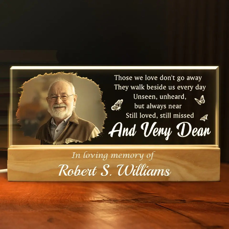 Custom Photo They Walk Beside Us Every Day - Memorial Personalized Custom Acrylic Letters 3D LED Night Light - Sympathy Gift For Family