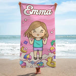Find Your Wild During Summer Vacation - Family Personalized Custom Beach Towel - Summer Vacation Gift For Kids
