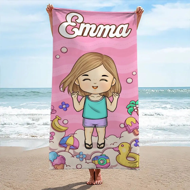 Find Your Wild During Summer Vacation - Family Personalized Custom Beach Towel - Summer Vacation Gift For Kids