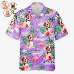 Custom Photo Summer Comes In Waves - Dog & Cat Personalized Custom Unisex Tropical Hawaiian Aloha Shirt - Summer Vacation Gift, Gift For Dog Lovers, Cat Lovers