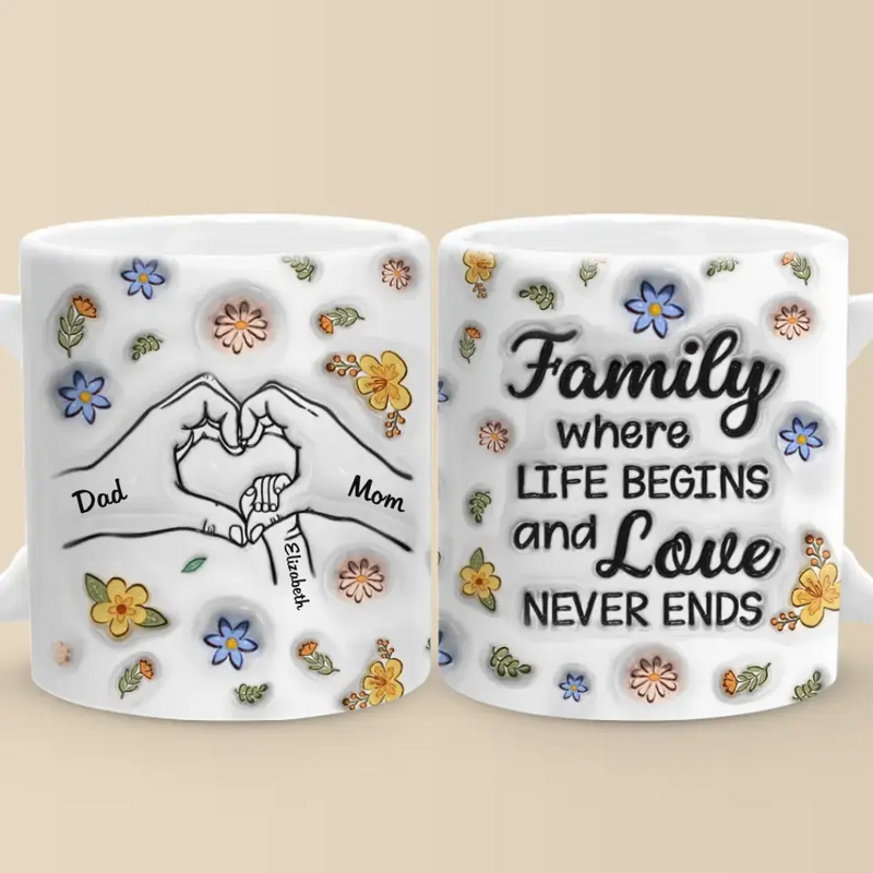 Together We Make A Family - Family Personalized Custom 3D Inflated Effect Printed Mug - Gift For Family