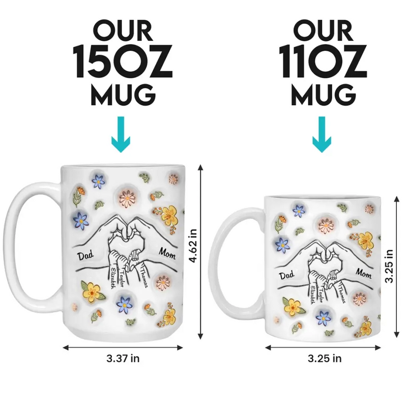 Together We Make A Family - Family Personalized Custom 3D Inflated Effect Printed Mug - Gift For Family