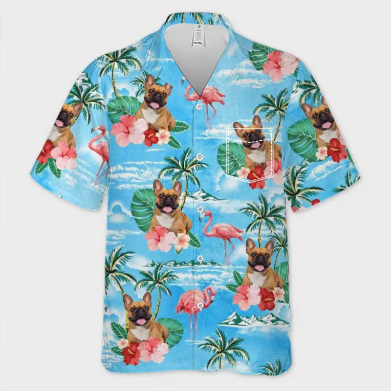 Custom Photo Beach More Worry Less - Dog & Cat Personalized Custom Unisex Tropical Hawaiian Aloha Shirt - Summer Vacation Gift, Birthday Gift For Kids, Cat Lovers