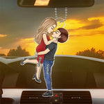 Love Is Love - Couple Personalized Custom Car Ornament - Acrylic Custom Shaped - Gift For Girlfriend, Wife, Couple