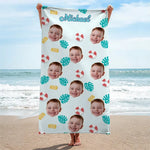 Custom Photo Let's Have An Unforgettable Summer - Family Personalized Custom Beach Towel - Summer Vacation Gift For Kids