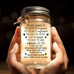 You Stand By My Side In My Ups And Downs - Bestie Personalized Custom Mason Jar Light - Gift For Best Friends, BFF, Sisters