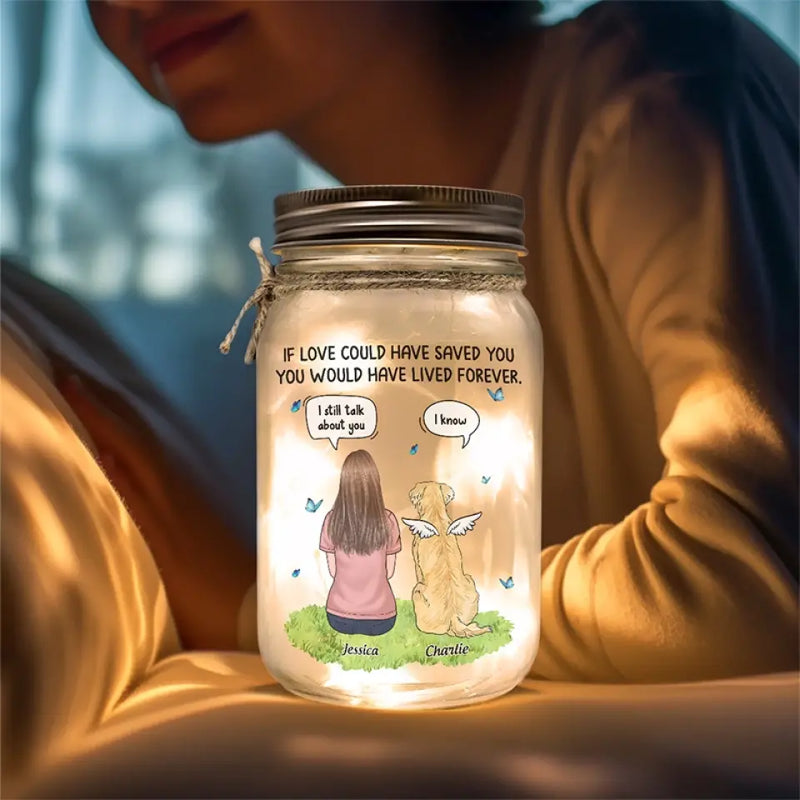 Your Light Will Always Shine In My Heart - Memorial Personalized Custom Mason Jar Light - Sympathy Gift For Cat Lovers, Pet Lovers