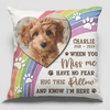 Coussin photo personnalisé « Quand tu me manques » : embrasse-le ! Coussin personnalisé commémoratif ! Nouveauté, cadeau de condoléances, cadeau pour les propriétaires d'animaux, amoureux des animaux AMZ