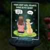 Ta lumière brillera toujours dans mon cœur - Lampe solaire de jardin personnalisée commémorative - Cadeau de condoléances pour les propriétaires d'animaux et les amoureux des animaux