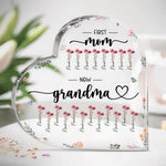 Thank You For Your Endless Love And Lessons - Family Personalized Custom Heart Shaped Acrylic Plaque - Gift For Mom, Grandma