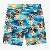 Custom Photo Sandy Paws, Happy Hearts - Dog & Cat Personalized Custom Tropical Hawaiian Aloha Men Beach Shorts - Summer Vacation Gift, Birthday Party Gift For Pet Owners, Pet Lovers