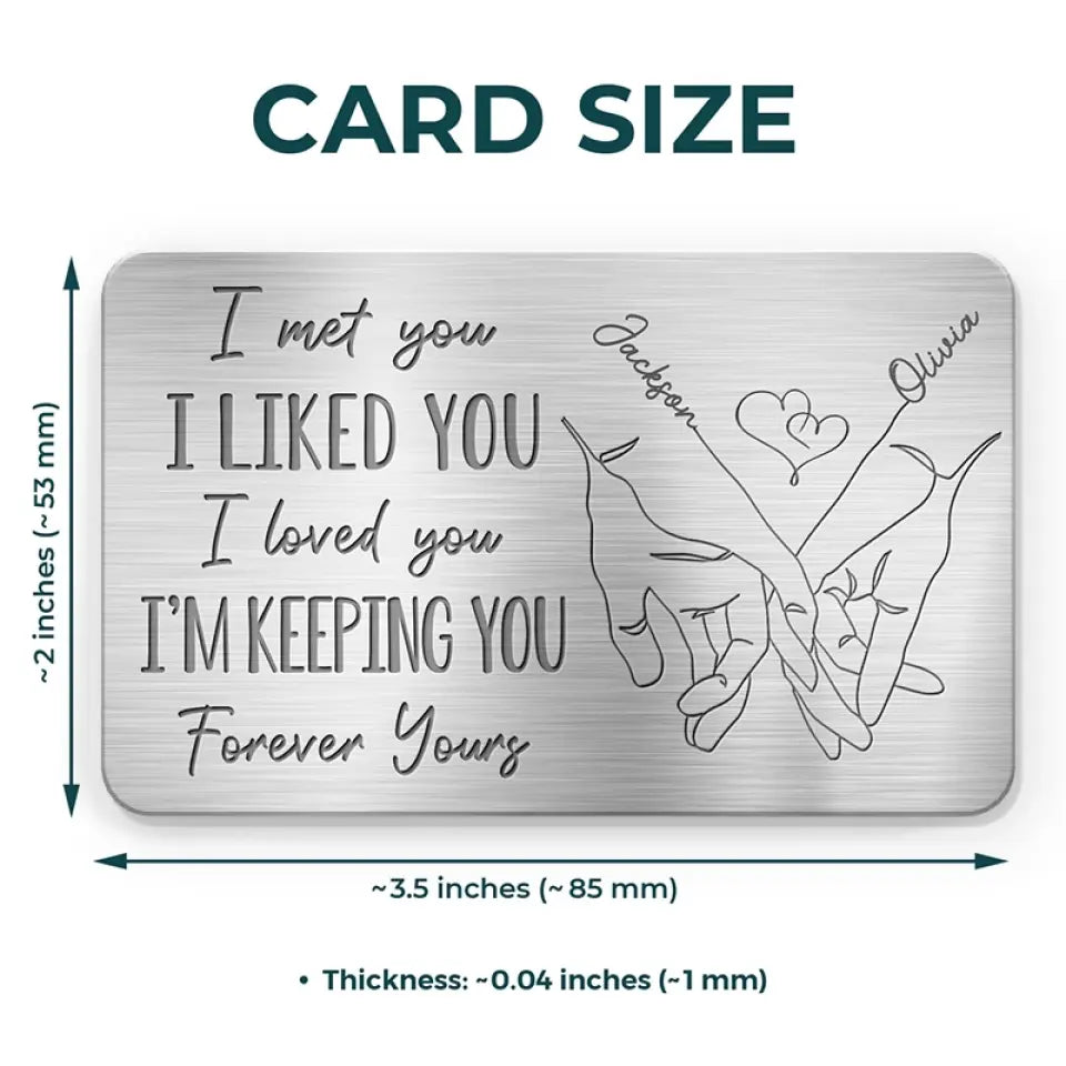 Loved You Then, Love You Still - Couple Personalized Custom Aluminum Wallet Card - Gift For Husband Wife, Anniversary