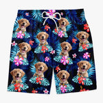 Custom Photo Happy Times And Good Sunshine - Dog & Cat Personalized Custom Tropical Hawaiian Aloha Men Beach Shorts - Summer Vacation Gift, Birthday Party Gift For Dog Lovers