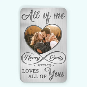 Photo personnalisée « Tout de moi, tout de toi » - Carte portefeuille en aluminium personnalisée pour couple - Cadeau pour mari et femme, anniversaire