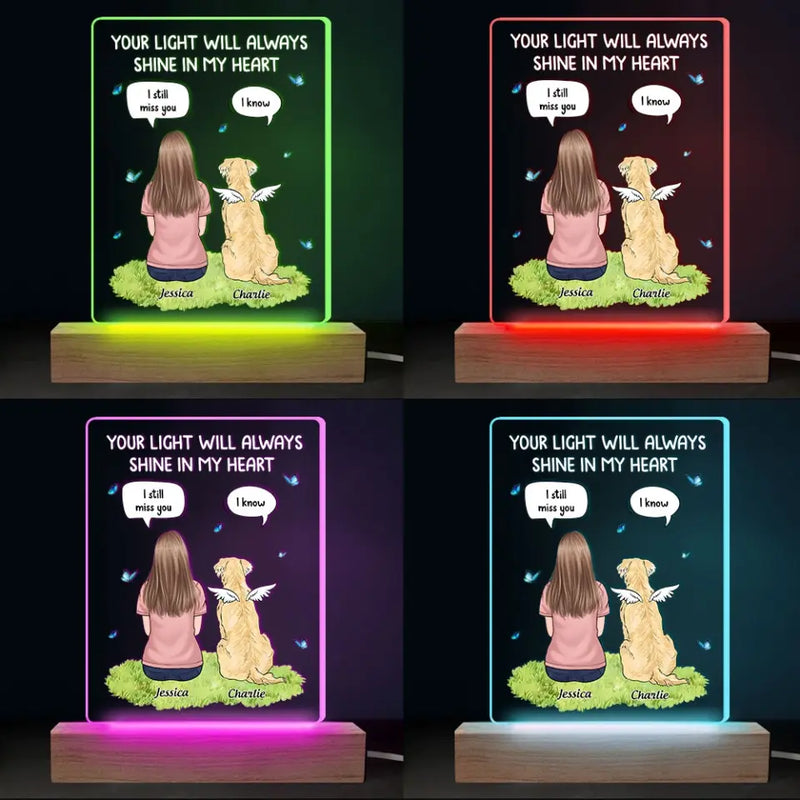 Still Here Around You - Memorial Personalized Custom Shaped 3D LED Light - Sympathy Gift For Pet Owners, Pet Lovers