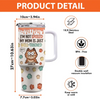 My Mom Is Just Well-Trained - Cat Personalized Custom 3D Inflated Effect Printed 40 Oz Stainless Steel Tumbler With Handle - Gift For Pet Owners, Pet Lovers