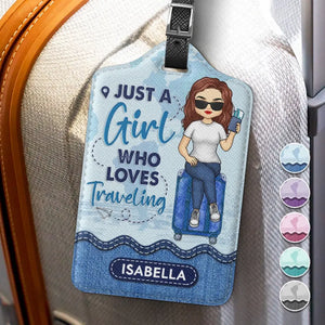 A Girl Who Loves Traveling And Adventures - Travel Personalized Custom Luggage Tag - Holiday Vacation Gift, Gift For Adventure Travel Lovers