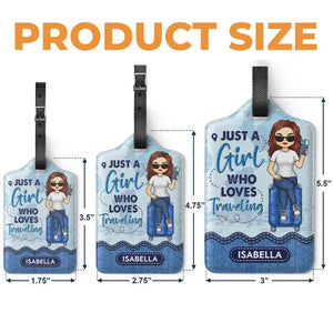 A Girl Who Loves Traveling And Adventures - Travel Personalized Custom Luggage Tag - Holiday Vacation Gift, Gift For Adventure Travel Lovers