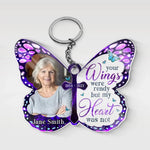 Custom Photo Live Like A Butterfly - Memorial Personalized Custom Shaped Acrylic Keychain - Sympathy Gift For Family