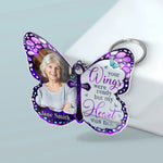 Custom Photo Live Like A Butterfly - Memorial Personalized Custom Shaped Acrylic Keychain - Sympathy Gift For Family