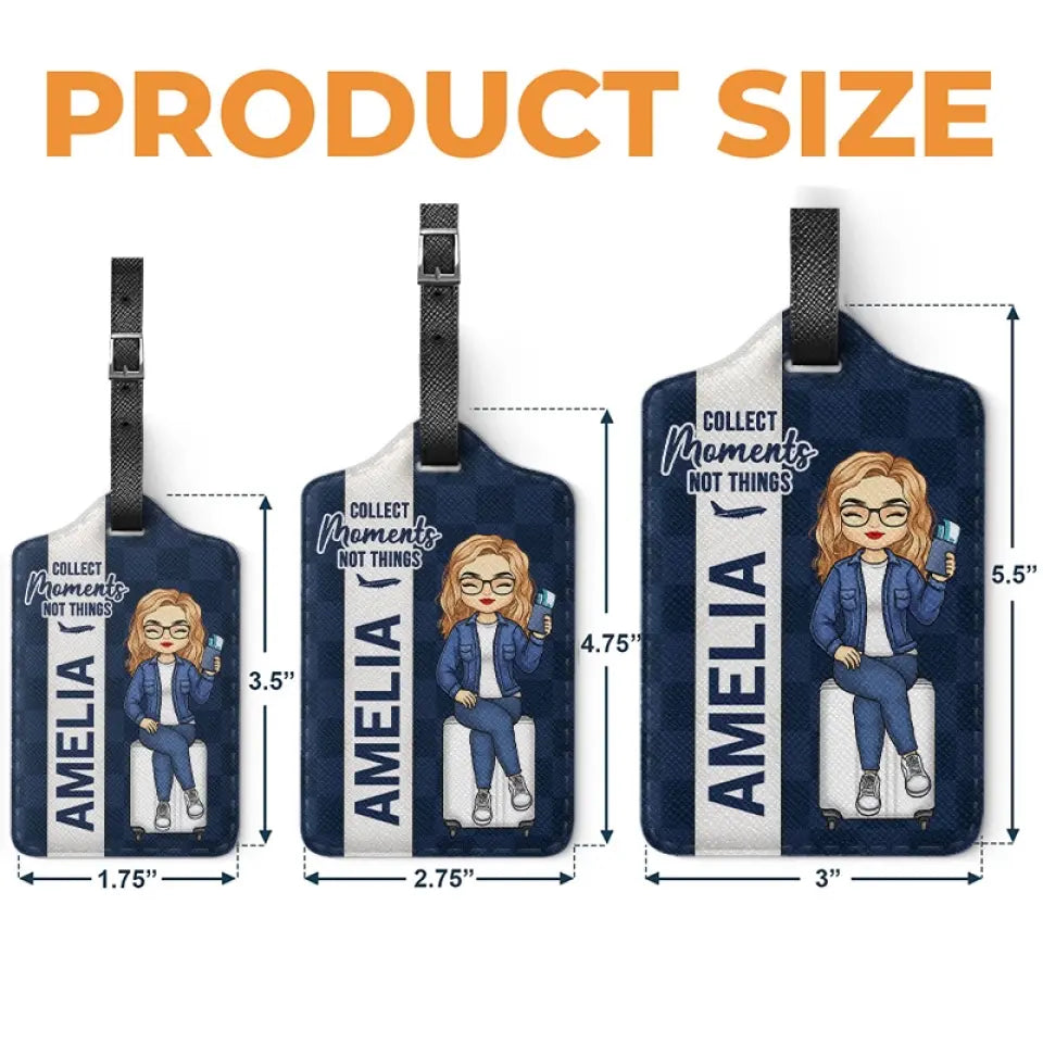 Go With Me, Collect Moments, Not Things - Travel Personalized Custom Luggage Tag - Holiday Vacation Gift, Gift For Adventure Travel Lovers