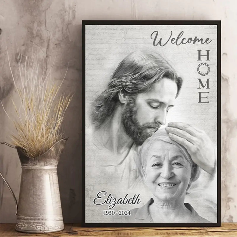 Custom Photo Remembering You With Love - Memorial Personalized Custom Vertical Poster - Sympathy Gift For Family
