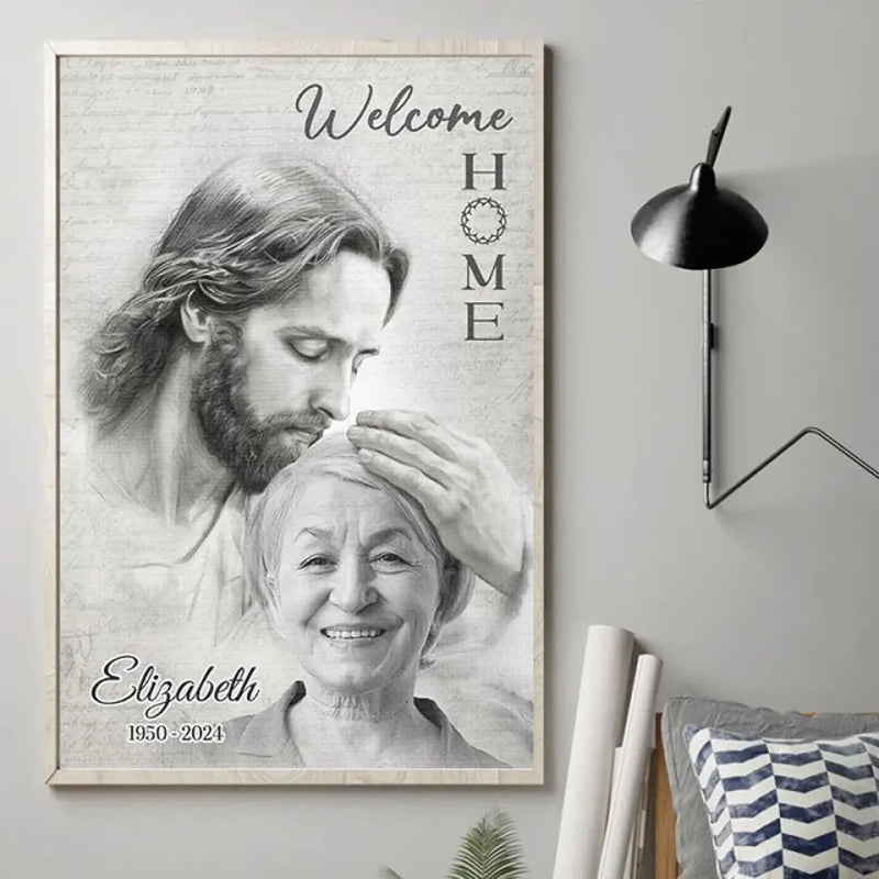 Custom Photo Remembering You With Love - Memorial Personalized Custom Vertical Poster - Sympathy Gift For Family